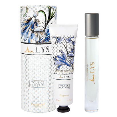 Mon Lys, Fragonard, set parfumová voda 7,5 ml a 30 ml krém na ruky