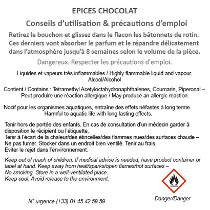 Fragonard’s garden Epices Chocolat (korenie – čokolada), bytová vôňa, aroma difuzer, 200 ml