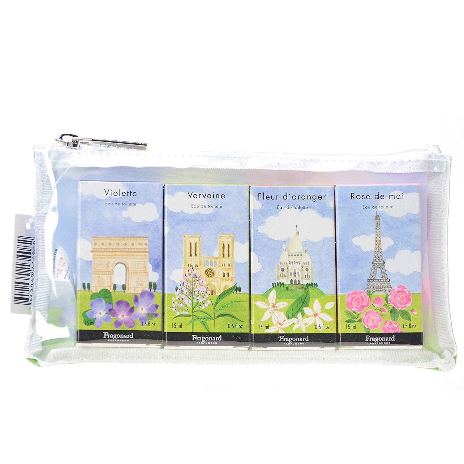 Femmes Fleurs Pouch, Fragonard, set toaletných vod, motiv Francúzsko, 4 x 15 ml